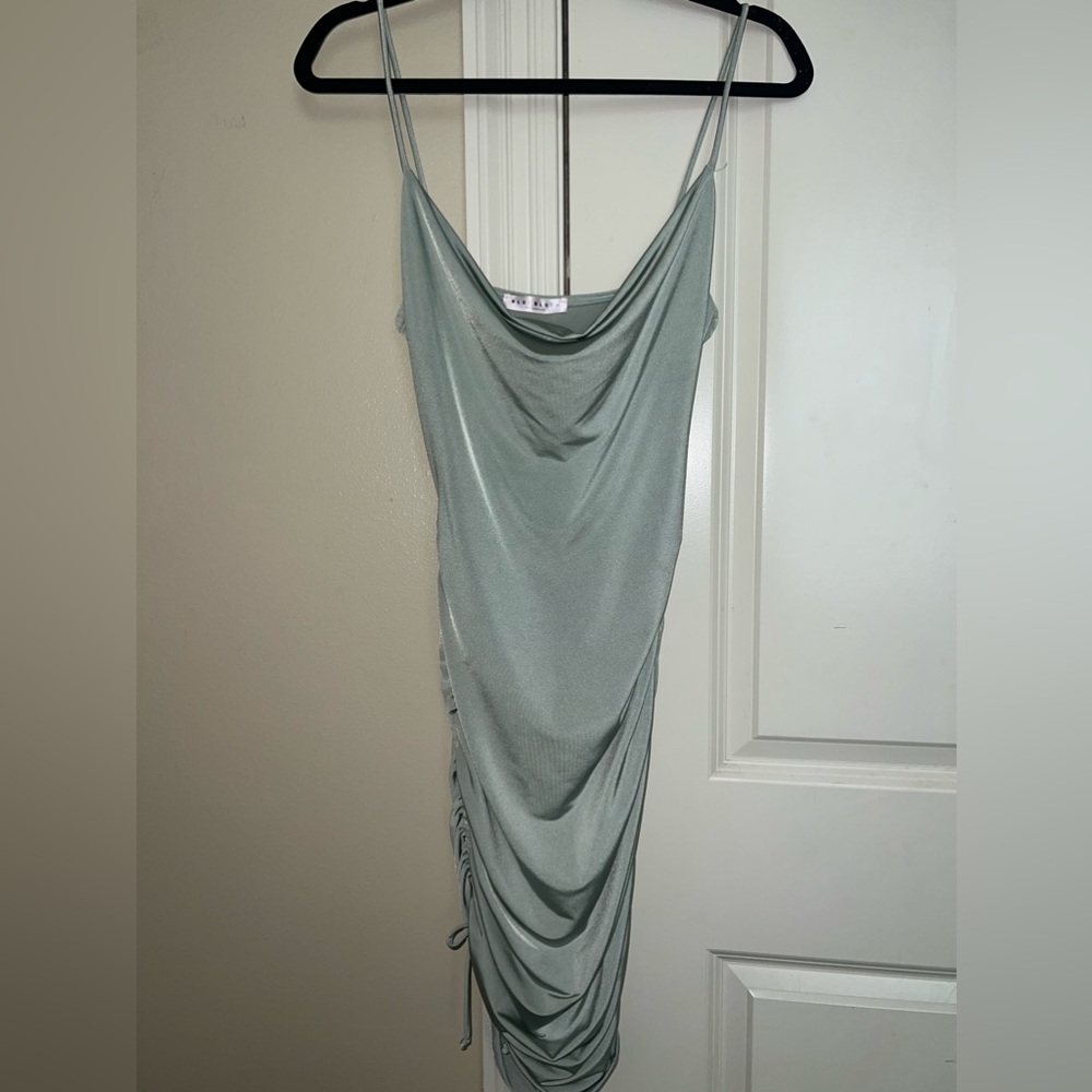 Silk, tight fitting dress.